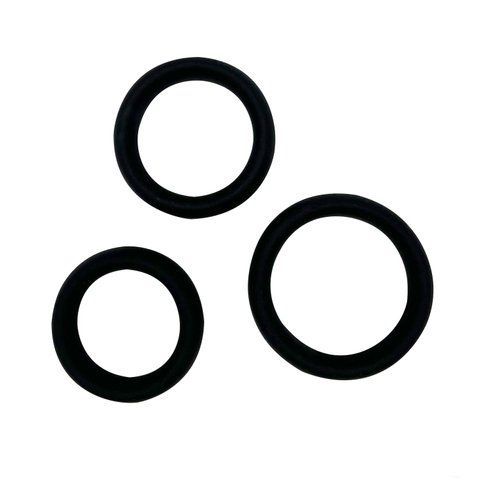 Набір ерекційних кілець Alive Sensual Pleasure Rings, 3 розміри, чорні, дуже еластичні SX0807 фото