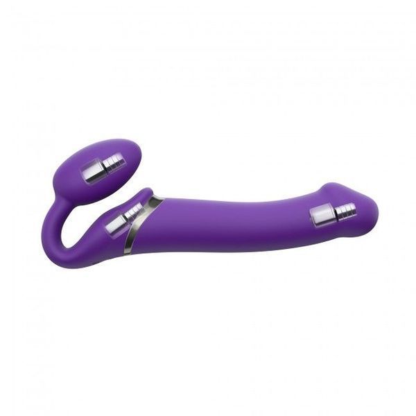 Безремінний страпон з вібрацією Strap-On-Me Vibrating Violet XL, діам. 4,7см, пульт ДК, регульований SO3827 фото